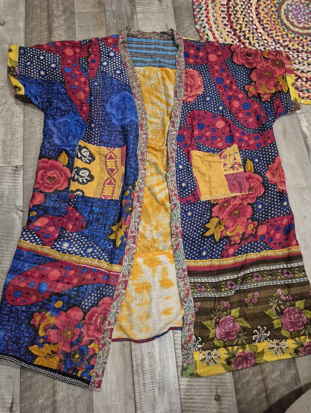 Custom High Quality Kantha Bohemian Patchwork Kimono Robe Jacket XL-3X